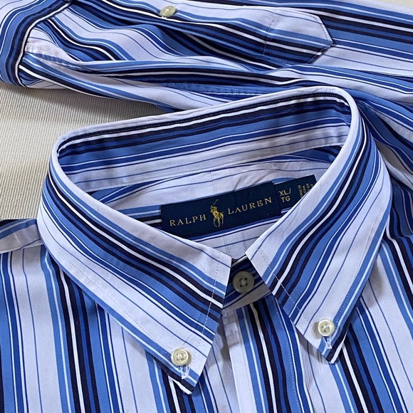 RALPH LAUREN 100% Cotton Stripe Men’s Shirt, Size XL - Picture 5 of 14